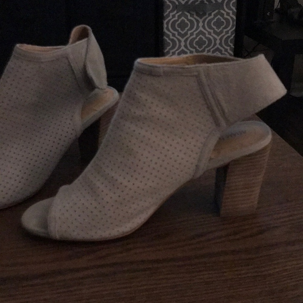 Nordstrom’s grey peep toe booties